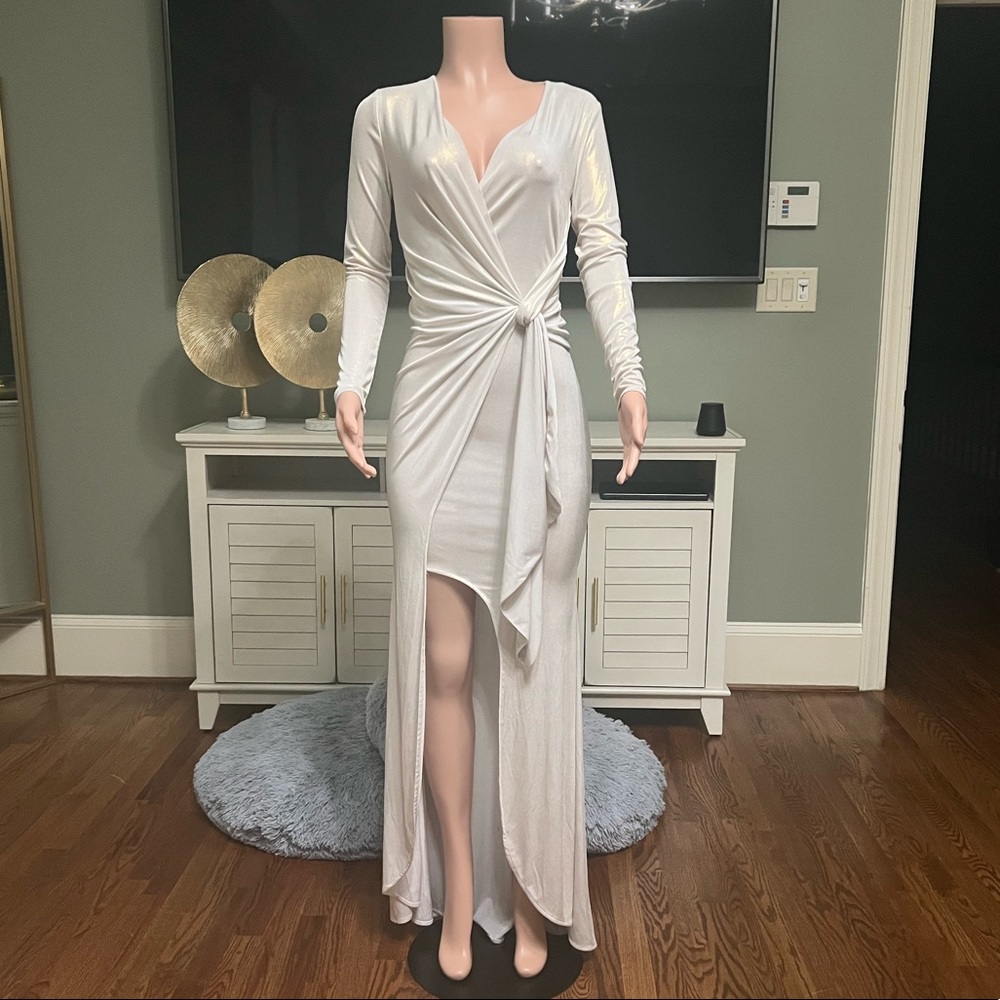 “Eve” House of CB Long V-Cut Wrap Dress. Size S. Great Stretch! Perfect Fit!